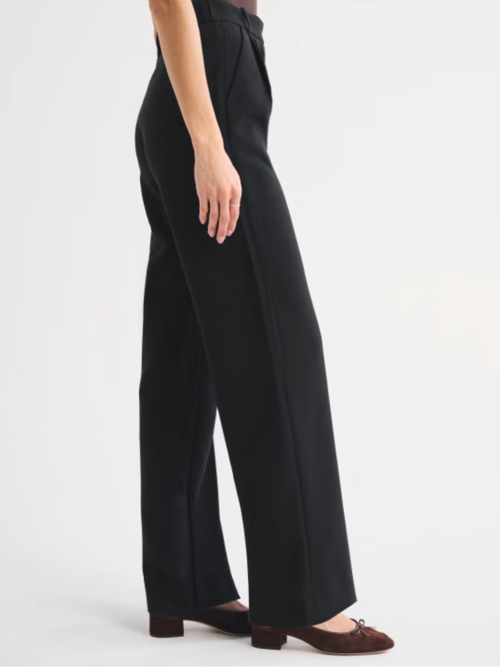 Abercrombie Sloan Tailored Wide Leg Pant Trousers Black Sz 28/6 Short High Rise - Picture 3 of 16